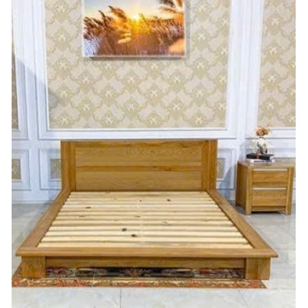 Nhật 01 - 1m8 : Giường Ngủ Gỗ Sồi - Kiểu Nhật + Dạng Bệt